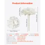 Artificial Flowers, 65 pcs Real Looking White Silk Fake Hydrangea Bulk, White Faux Bridal Shower with Stems for DIY Wedding Bouq