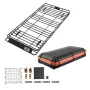 Roof Rack Basket, 84 x 39 x 4.1 in, Universal Rooftop Cargo Carrier with 7.9 x 3.9 x 10.2 in Cargo Bag, Net, Ratchet Straps, 250