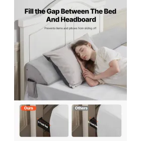 VEVOR Bed Wedge Pillow for Headboard, 1930 x 255 x 152 mm Bed Gap Filler, Fill 0-178mm Gap Between Headboard and Mattress, Soft 
