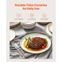 Dinnerware Set, Service for 4 People, Round Plates and Bowls Sets, Scratch Resistant Ceramic Dinner Ware, Dishwasher and Microwa