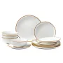 Dinnerware Set, Service for 4 People, Round Plates and Bowls Sets, Scratch Resistant Ceramic Dinner Ware, Dishwasher and Microwa