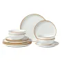 Dinnerware Set, Service for 4 People, Round Plates and Bowls Sets, Scratch Resistant Ceramic Dinner Ware, Dishwasher and Microwa