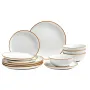 Dinnerware Set, Service for 4 People, Round Plates and Bowls Sets, Scratch Resistant Ceramic Dinner Ware, Dishwasher and Microwa
