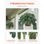 VEVOR Artificial Ferns, Natural Spread Diameter 43-47 Inch, Large Hanging Artificial Boston Ferns, Fake Plant Wall Decor with 88