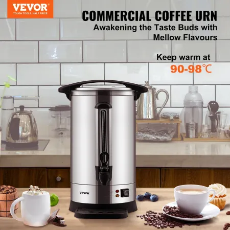 Kommerciel kaffe urn, 65 kopper rustfrit stål stor