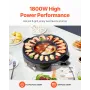 VEVOR Hot Pot with Grill, 1800W 2-in-1 Electric Smokeless Grill and Hot Pot, Korean BBQ Shabu Shabu Hotpot with Separate Dual Te