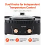VEVOR Hot Pot with Grill, 1800W 2-in-1 Electric Smokeless Grill and Hot Pot, Korean BBQ Shabu Shabu Hotpot with Separate Dual Te