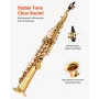 Lige Sopransaxofon, B Flat, Messing Saxofon Begyndersæt med
