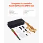 Alto Saxophone, E Flat, Brass Saxophone Beginner Kit with Carrying Case, Mouthpiece, Straps, Cleaning Cloth Rod, Gloves, Grease,