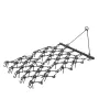 Drag Harrow, 4 x 4 ft Durable Chain Harrow with 69 Sharp Teeth, Suitable for ATV UTV Tractor, Ideal for Soil Preparation, Seedin