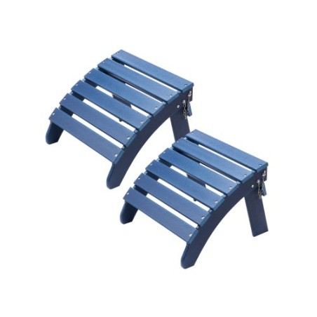 Adirondack Ottoman 2 Set 18,7L x 18,9W x 13,8h tommer HDPE -fodstøtte Blå