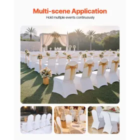 Stretch Spandex White Folding Chair Covers For Wedding Party Banquet