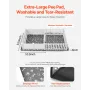 Dogs Whelping Box, 93.3x48.4x18.1 inch, Plastic PVC Puppies Playpen with Height Adjustable Door and Washable Pee Pad, 2-Room Lay