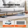 VEVOR Carpet Sweeper Manual, Floor Sweeper with 300 ml Dustbin Capacity Easy to Empty, 17 cm Cleaning Width for Home Office Carp
