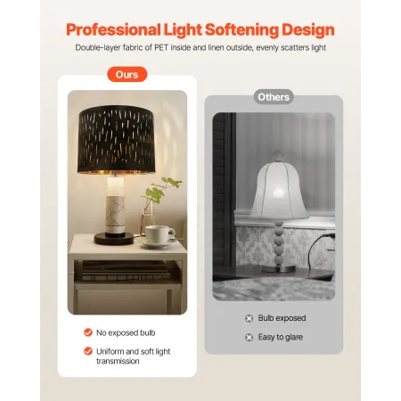 VEVOR trommelampeskærm 2 sæt, 13 tommer top x 13 tommer bund x 10 tommer høj, medium trommelampeskærm med harpe,