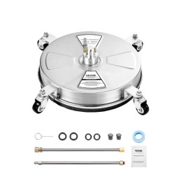 16.5" Pressure Washer Surface Cleaner 4 Wheels Stainless Steel 4000 Max PSI