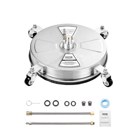 16.5" Pressure Washer Surface Cleaner 4 Wheels Stainless Steel 4000 Max PSI