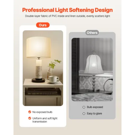 VEVOR Drum lampeskærm 2 sæt, 16 tommer top x 16 tommer bund x 12 tommer høj, stor lampeskærm med harpe, erstatningslampeskærm