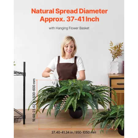 kunstige bregner, naturlig spredningsdiameter 37-41 tommer
