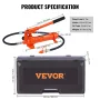 4 Ton Porta Power Kit, Portable Hydraulic Jack with 3.9 ft/1.2 m Oil Hose, Auto Body Frame Repair Kit with Storage Case for Car 