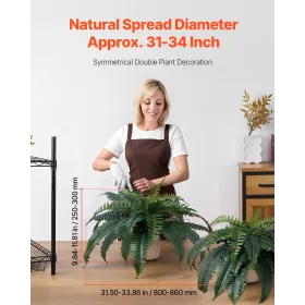 VEVOR kunstige bregner 2 stk, naturlig spredningsdiameter 31-34 tommer, store hængende kunstige bostonbregner, falsk