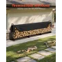 3.9m Outdoor Firewood Rack with Cover, 386 cm x 36 cm x 117 cm, Heavy Duty Firewood Holder & 600D Oxford Waterproof Cover for Fi