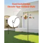 VEVOR Double Shepherds Hooks for Outdoor, 8 Pack 2730 mm Heavy Duty Bird Feeder Pole, 19 mm Thick Garden Hooks for Hanging Hummi