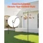 VEVOR Double Shepherds Hooks for Outdoor, 8 Pack 1950 mm Heavy Duty Bird Feeder Pole, 19 mm Thick Garden Hooks for Hanging Hummi