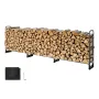 3.9m Outdoor Firewood Rack with Cover, 386 cm x 36 cm x 117 cm, Heavy Duty Firewood Holder & 600D Oxford Waterproof Cover for Fi