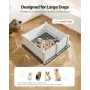 Dogs Whelping Box, 48 x 48 x 18.1 inch, Plastic PVC Puppies Playpen with Height Adjustable Door and Washable Pee Pad, Anti-Defor