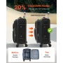 Softside Expandable Luggage with Spinner Wheels, 20 inch / 50.8 cm Softside Carry on Luggage, Lightweight Checked Suitcase with 