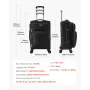 VEVOR Softside Expandable Luggage with Spinner Wheels, 20 inch / 50.8 cm Softside Carry on Luggage, Lightweight Checked Suitcase
