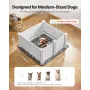 VEVOR Dogs Whelping Box, 38,6 x 38,6 x 18,1 tommer, PVC-hvalpekravlegård i plast med højdejusterbar dør og vaskbar tissepude,