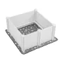 VEVOR Dogs Whelping Box, 38,6 x 38,6 x 18,1 tommer, PVC-hvalpekravlegård i plast med højdejusterbar dør og vaskbar tissepude,