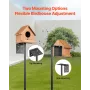 4-Hook Wild Bird Feeder Stand Pole, 2370 mm Bird Feeding Station Kit, 25 mm Diameter Bird House Hanging Hooks with Squirrel Guar