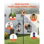 4-Hook Wild Bird Feeder Stand Pole, 2370 mm Bird Feeding Station Kit, 25 mm Diameter Bird House Hanging Hooks with Squirrel Guar