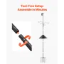 4-Hook Wild Bird Feeder Stand Pole, 2370 mm Bird Feeding Station Kit, 25 mm Diameter Bird House Hanging Hooks with Squirrel Guar
