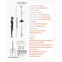 4-Hook Wild Bird Feeder Stand Pole, 2370 mm Bird Feeding Station Kit, 25 mm Diameter Bird House Hanging Hooks with Squirrel Guar