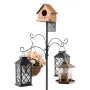 4-Hook Wild Bird Feeder Stand Pole, 2370 mm Bird Feeding Station Kit, 25 mm Diameter Bird House Hanging Hooks with Squirrel Guar