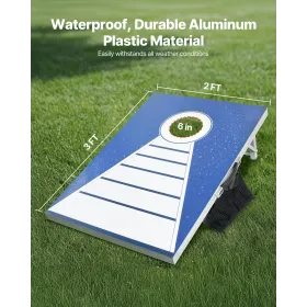 VEVOR Cornhole-sæt, 3x2 ft Corn Hole-spillebrætter, vejrbestandigt bærbart kastebræt af aluminium, foldbart Cornhol indendørs