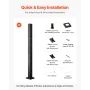 Cable Railing Post, 914.4 x 50.8 x 50.8 mm Corner Railing Post, with L-Shaped Pre-Drilled Holes, Stainless Steel with Horizontal