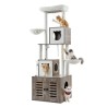 Large Cat Tree Litter Box Enclosure 2-in-1 Cat Tower Indoor Cat Play House