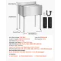 VEVOR Commercial Ice Bin, 95.3 L Underbar Ice Bin, 35.9 x 19 x 37 in Stainless Steel Ice Chest with Sliding Lid, Bottle Holders,