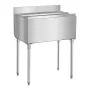 VEVOR Commercial Ice Bin, 95.3 L Underbar Ice Bin, 35.9 x 19 x 37 in Stainless Steel Ice Chest with Sliding Lid, Bottle Holders,