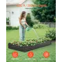VEVOR Metal Raised Garden Bed, 8 x 4 x 1 ft Outdoor Galvanized Planter Box, with Open Bottom, Large Planter Raised Bed for Garde