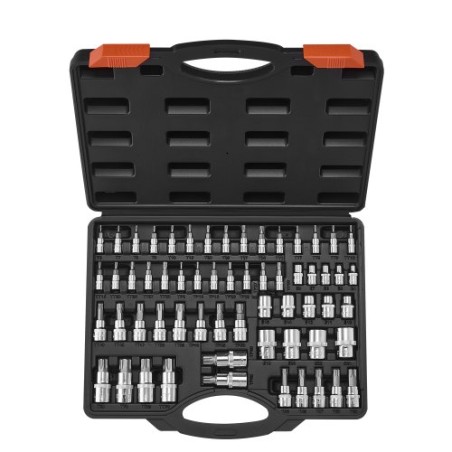 it Socket and External Torx Socket Set 60-Piece S2 Alloy Steel Cr-V Steel