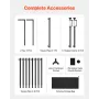 Over The Table Rod Stand with Clamps, 13"-42" Tall & 28"-98" Length Adjustable, Metal Table Arch Stand, Tabletop Balloon Arch Fr