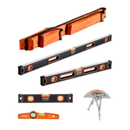 4 Piece Magnetic Torpedo Level 48/24/16/10 In Box Leveler with Bubble Vial