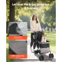 VEVOR Pet Stroller, 44 lbs Weight Capacity, Foldable Dog Stroller Cart, 4 Wheels Cats Stroller with Mesh Windows & Revrsible Han