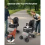 VEVOR Pet Stroller, 44 lbs Weight Capacity, Foldable Dog Stroller Cart, 4 Wheels Cats Stroller with Mesh Windows & Revrsible Han